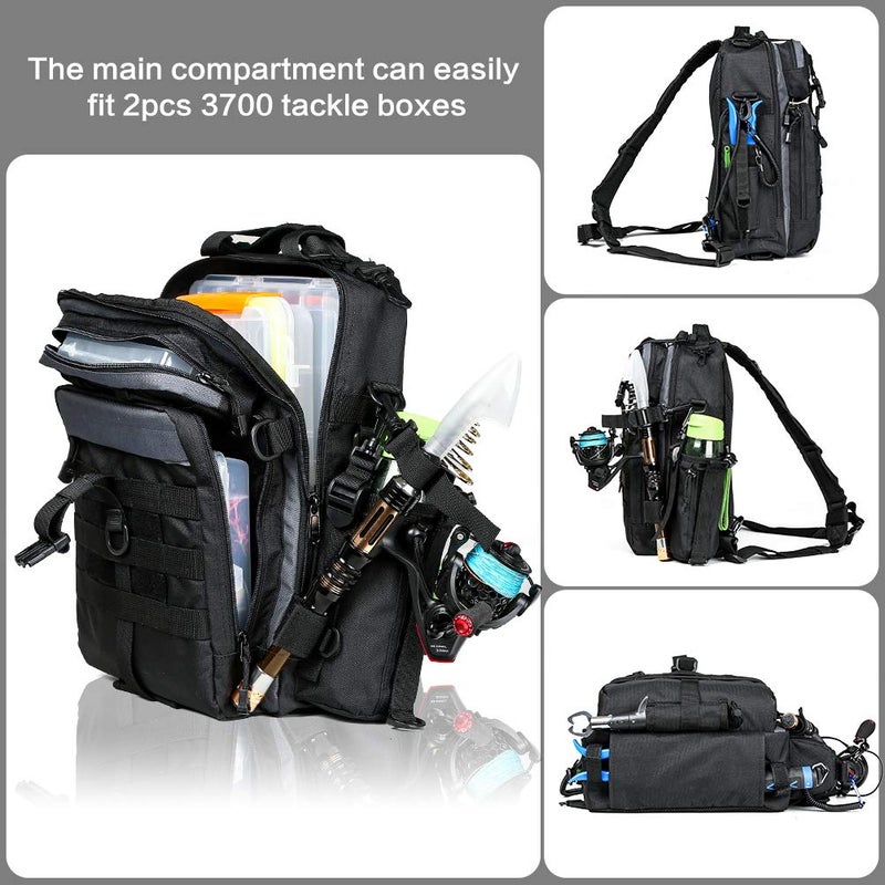 BLISSWILL Fishing Backpack Outdoor Tackle Bag Large Tackle Bag Water-Resistant Backpack with Rod Holder Shoulder Backpack Fishing Gifts for men - Image 3